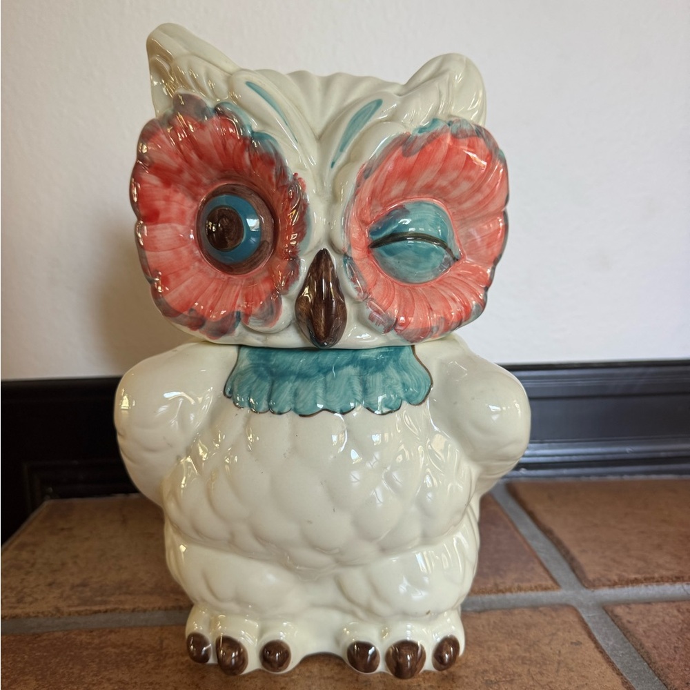 Anthropologie Ceramic Owl cookie jar